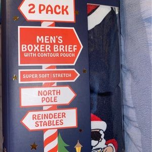 2 Pack Boxer Briefs Santa Drinkin Super Soft XL Boxers NEW